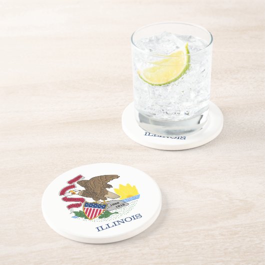 Staatsflagge Illinois Getränkeuntersetzer (Seite)