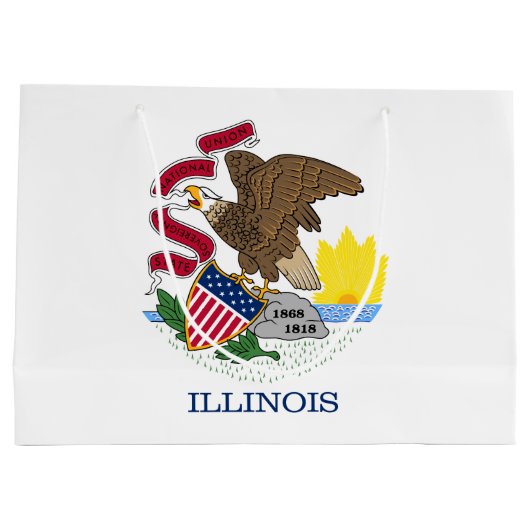 Staatsflagge Illinois Große Geschenktüte (Rückseite)