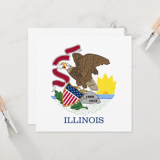 Staatsflagge Illinois Karte (Vorderseite/Rückseite Beispiel)