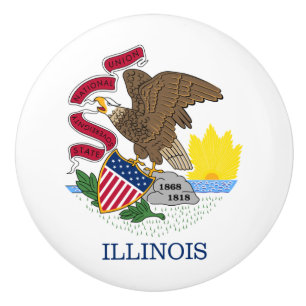 Staatsflagge Illinois Keramikknauf
