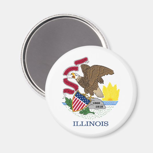 Staatsflagge Illinois Magnet (Vorderseite/Rückseite)