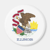 Staatsflagge Illinois Magnet (Vorne)