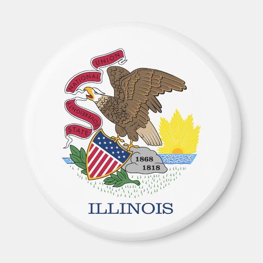 Staatsflagge Illinois Magnet (Vorne)