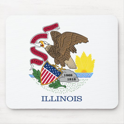 Staatsflagge Illinois Mousepad (Vorne)