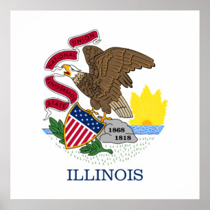Staatsflagge Illinois Poster