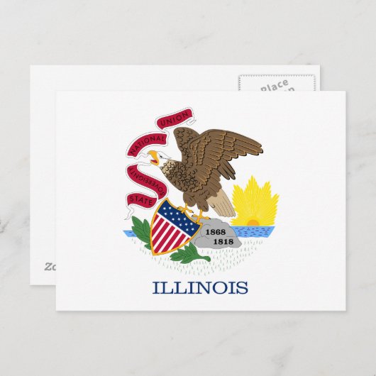 Staatsflagge Illinois Postkarte (Vorne/Hinten)