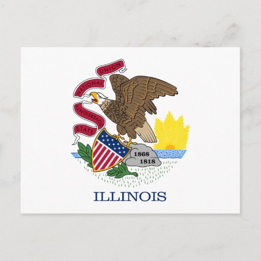 Staatsflagge Illinois Postkarte (Vorderseite)