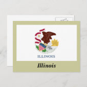 Staatsflagge Illinois Postkarte (Vorne/Hinten)