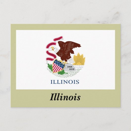 Staatsflagge Illinois Postkarte (Vorderseite)