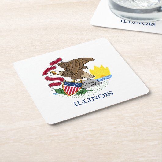 Staatsflagge Illinois Rechteckiger Pappuntersetzer (angewinkelt)