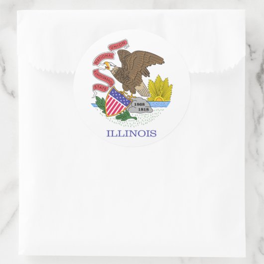 Staatsflagge Illinois Runder Aufkleber (Tasche)