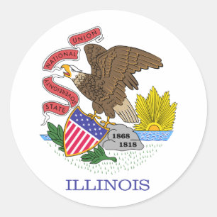 Staatsflagge Illinois Runder Aufkleber