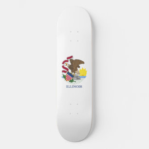 Staatsflagge Illinois Skateboard