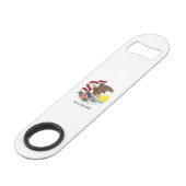 Staatsflagge Illinois Speed Flaschenöffner (Rückseite Schrägansicht)