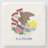 Staatsflagge Illinois Steinuntersetzer (Vorderseite)