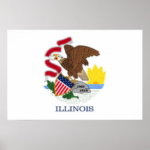 Staatsflagge Illinois, USA Poster