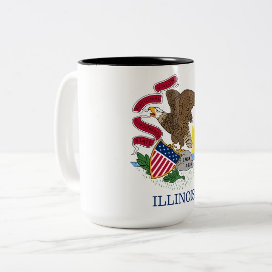 Staatsflagge Illinois Zweifarbige Tasse (Vorderseite Links)