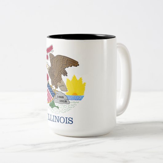 Staatsflagge Illinois Zweifarbige Tasse (VorderseiteRechts)