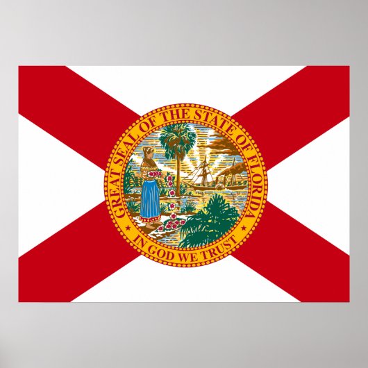 Staatsflagge in Florida Poster (Vorne)