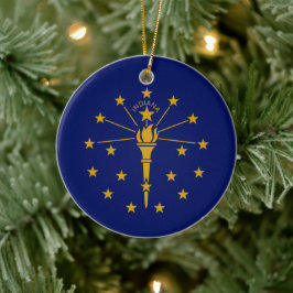 Staatsflagge in Indiana Keramik Ornament