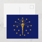 Staatsflagge in Indiana Postkarte (Vorne/Hinten)