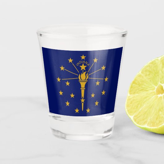 Staatsflagge in Indiana Schnapsglas (Vorderseite)