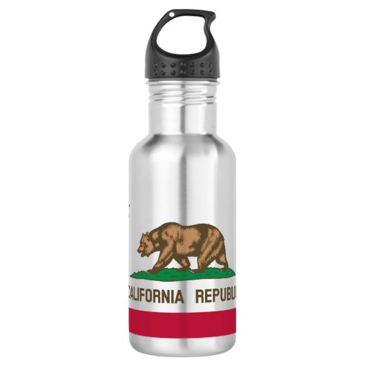 Staatsflagge in Kalifornien Edelstahlflasche (Vorderseite)