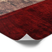 Staatsflagge in Kalifornien für alten Holzkorn Poster (Ecke)