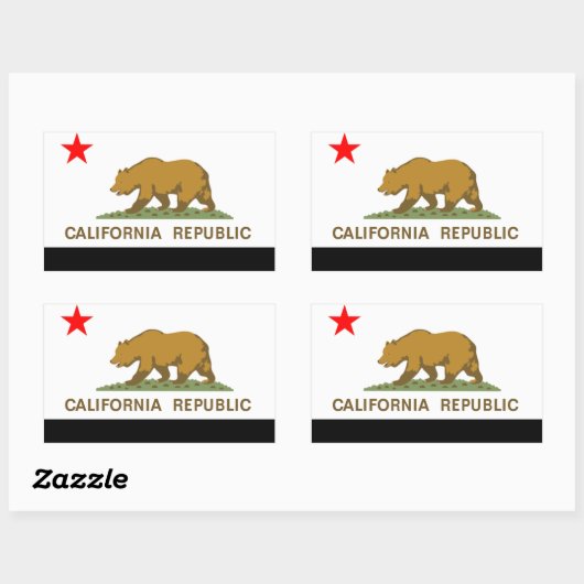Staatsflagge in Kalifornien Rechteckiger Aufkleber (Blatt)