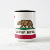 Staatsflagge in Kalifornien Zweifarbige Tasse (Mittel)