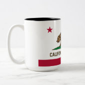 Staatsflagge in Kalifornien Zweifarbige Tasse (Links)