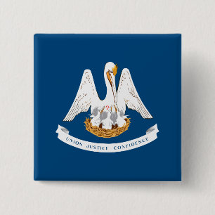 Staatsflagge in Louisiana Button