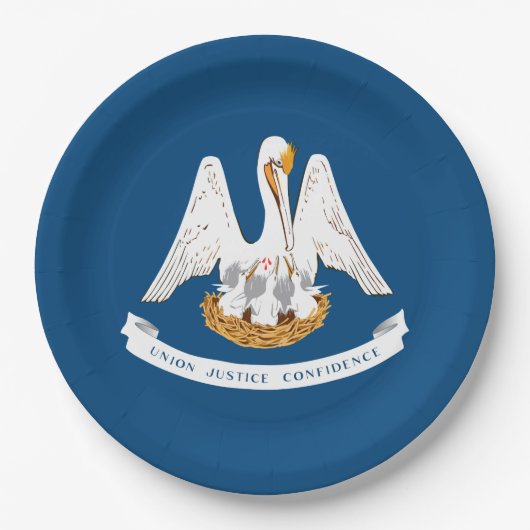 Staatsflagge in Louisiana Pappteller (Vorderseite)