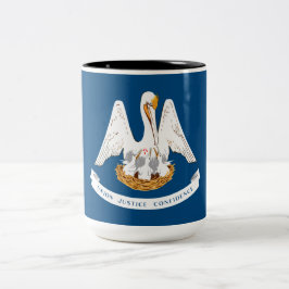 Staatsflagge in Louisiana Zweifarbige Tasse
