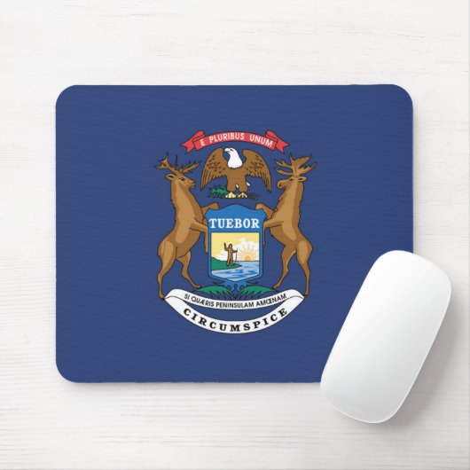 Staatsflagge in Michigan, USA Mousepad (Mit Mouse)