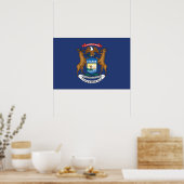 Staatsflagge in Michigan, USA Poster (Küche)