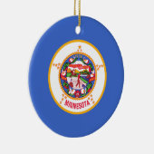 Staatsflagge in Minnesota Keramik Ornament (Rechts)