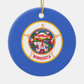 Staatsflagge in Minnesota Keramik Ornament (Vorne)