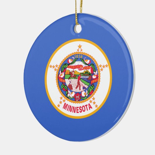 Staatsflagge in Minnesota Keramik Ornament (Links)