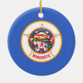 Staatsflagge in Minnesota Keramik Ornament (Hinten)