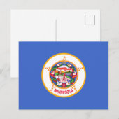 Staatsflagge in Minnesota Postkarte (Vorne/Hinten)