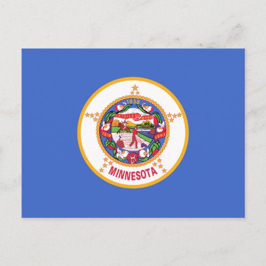 Staatsflagge in Minnesota Postkarte (Vorderseite)
