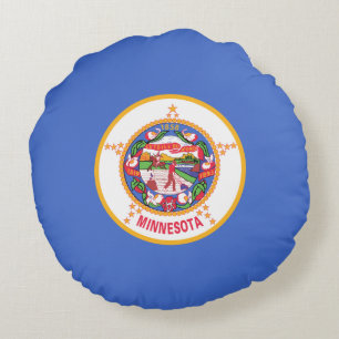 Staatsflagge in Minnesota Rundes Kissen