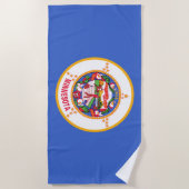 Staatsflagge in Minnesota Strandtuch (Vorderseite)