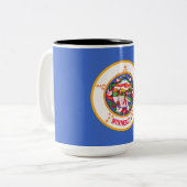 Staatsflagge in Minnesota Zweifarbige Tasse (Vorderseite Links)