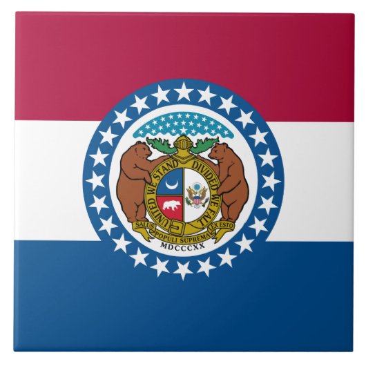Staatsflagge in Missouri Fliese (Vorderseite)