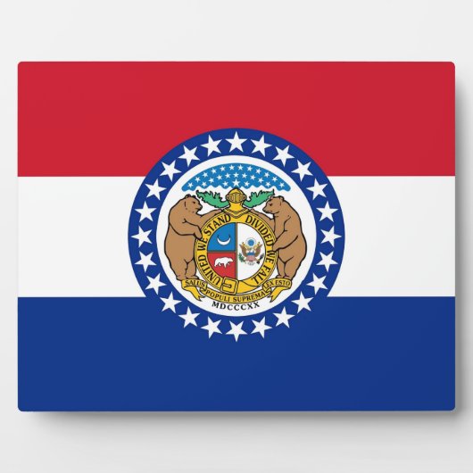 Staatsflagge in Missouri Fotoplatte (Vorderseite)