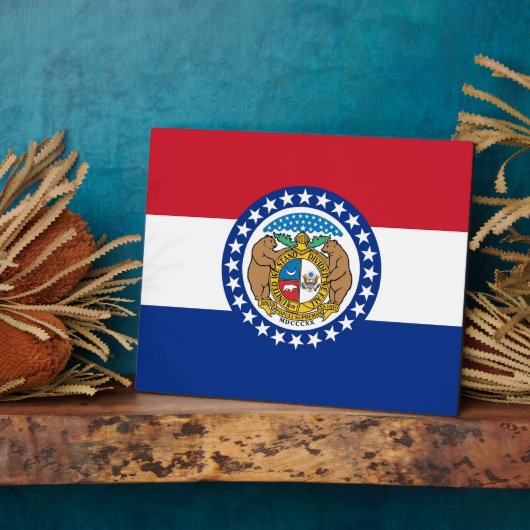 Staatsflagge in Missouri Fotoplatte (Seite)
