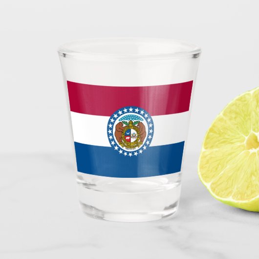 Staatsflagge in Missouri Schnapsglas (Vorderseite)