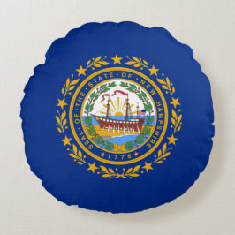 Staatsflagge in New Hampshire Rundes Kissen